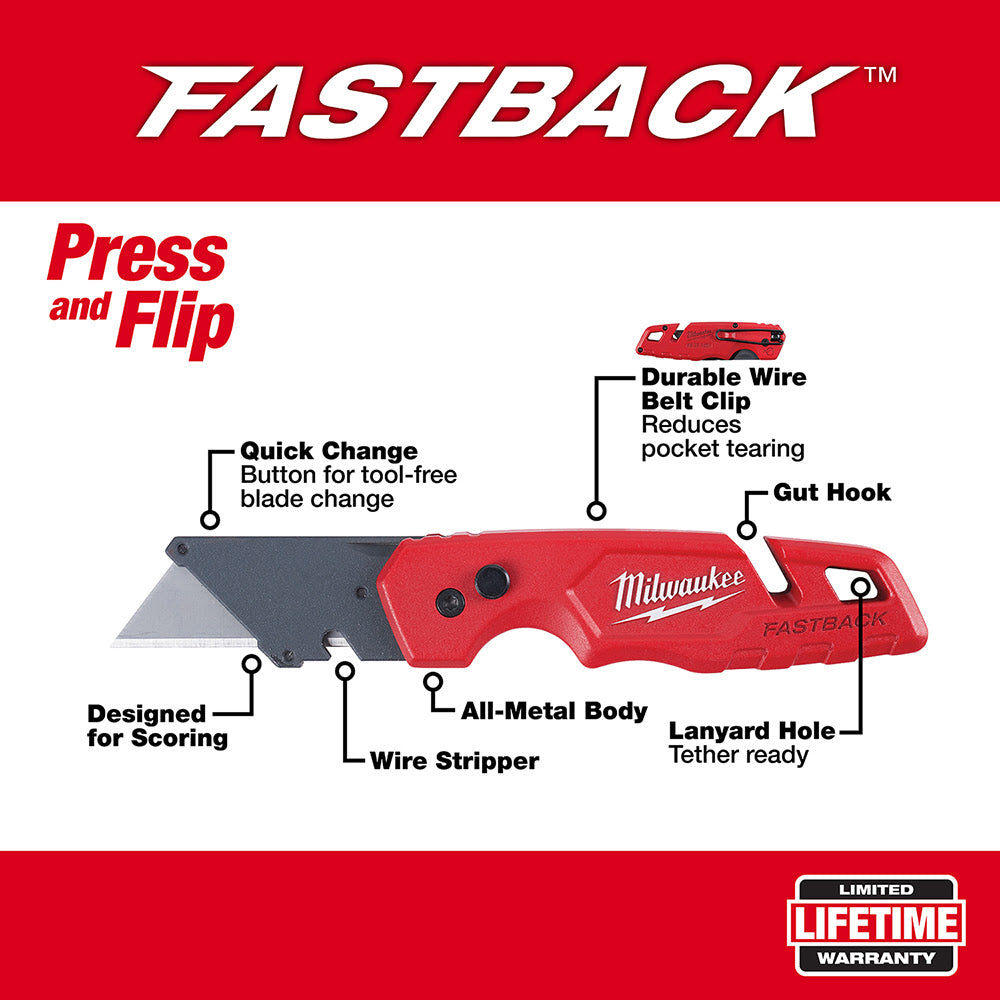 Milwaukee 48-22-1501 FASTBACk Folding Utility Knife - 3