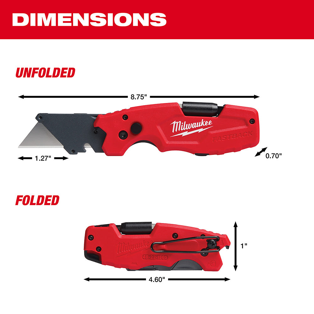 Milwaukee 48-22-1505 FASTBACKTM 6in1 Folding Utility Knife - 7