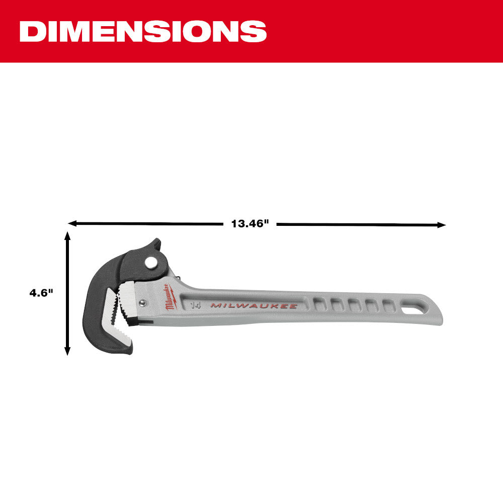 Milwaukee 48-22-7414 14" Aluminum Self-Adjusting Pipe Wrench - 3