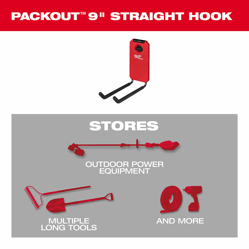 Milwaukee 48-22-8330 PACKOUT Shop Storage 9" Straight Hook - 3