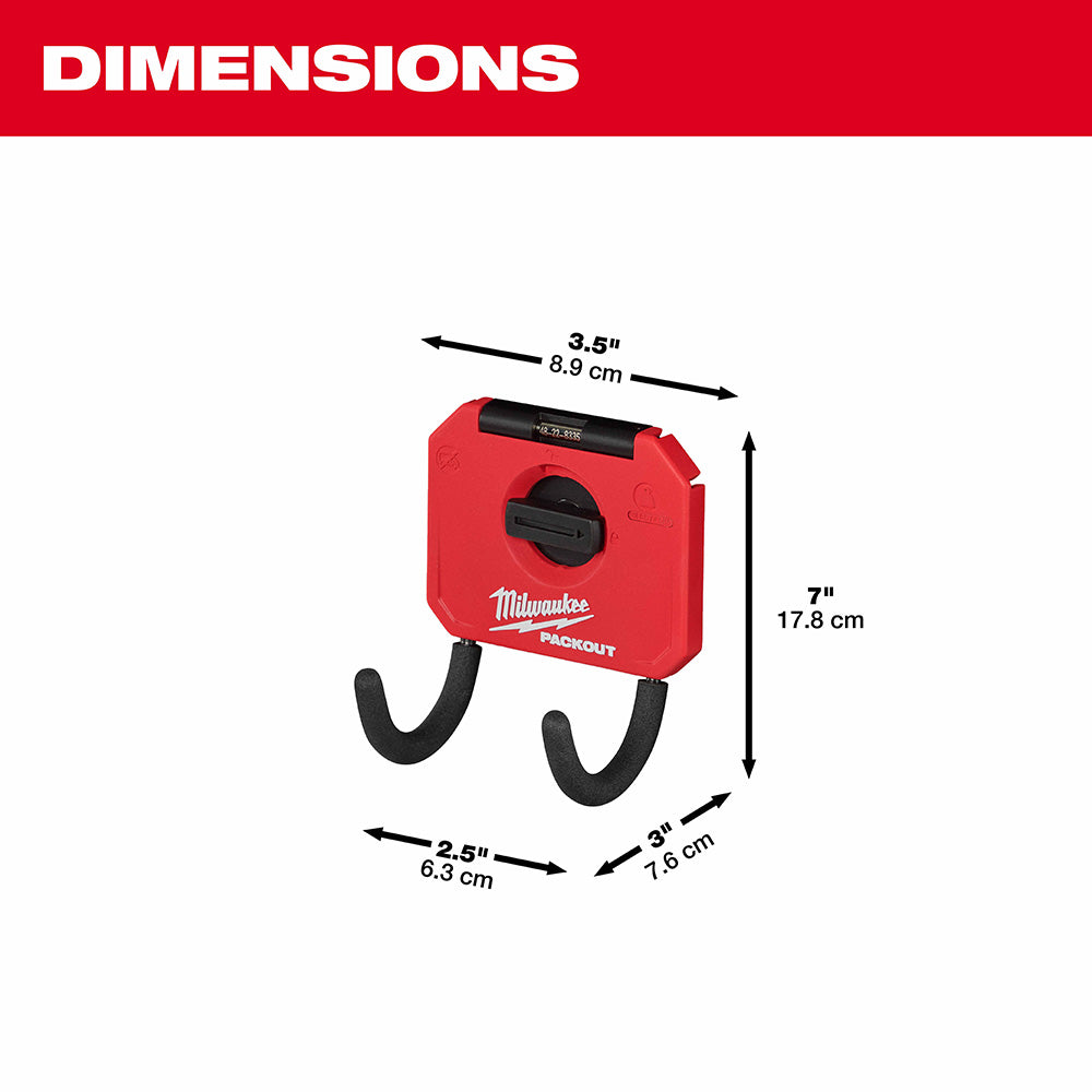 Milwaukee 48-22-8335 PACKOUT Shop Storage 3" Curved Hook - 4