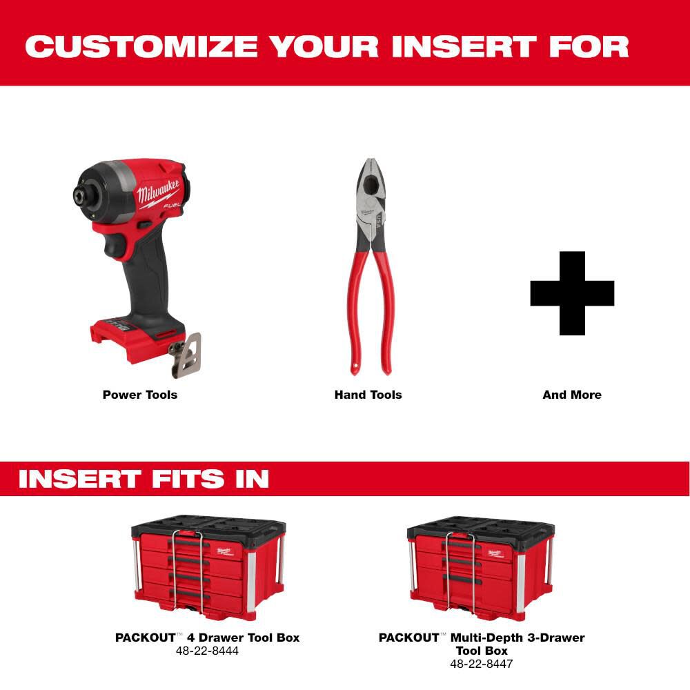 Milwaukee 48-22-8453 Low-Profile Customizable Foam Insert for PACKOUT Drawer Tool Boxes - 3