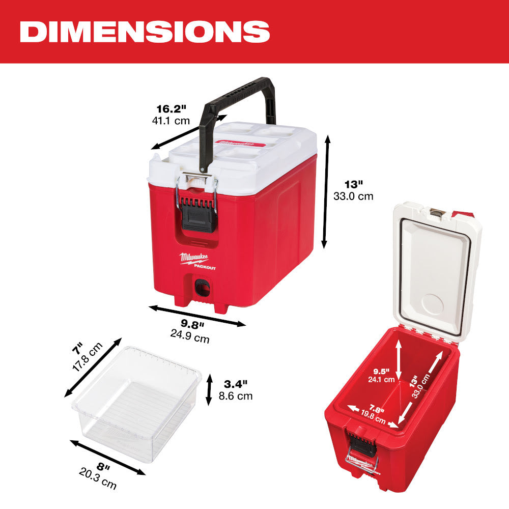 Milwaukee 48-22-8460 PACKOUT 16QT Compact Job Site Cooler / (Hard Shell) - 5