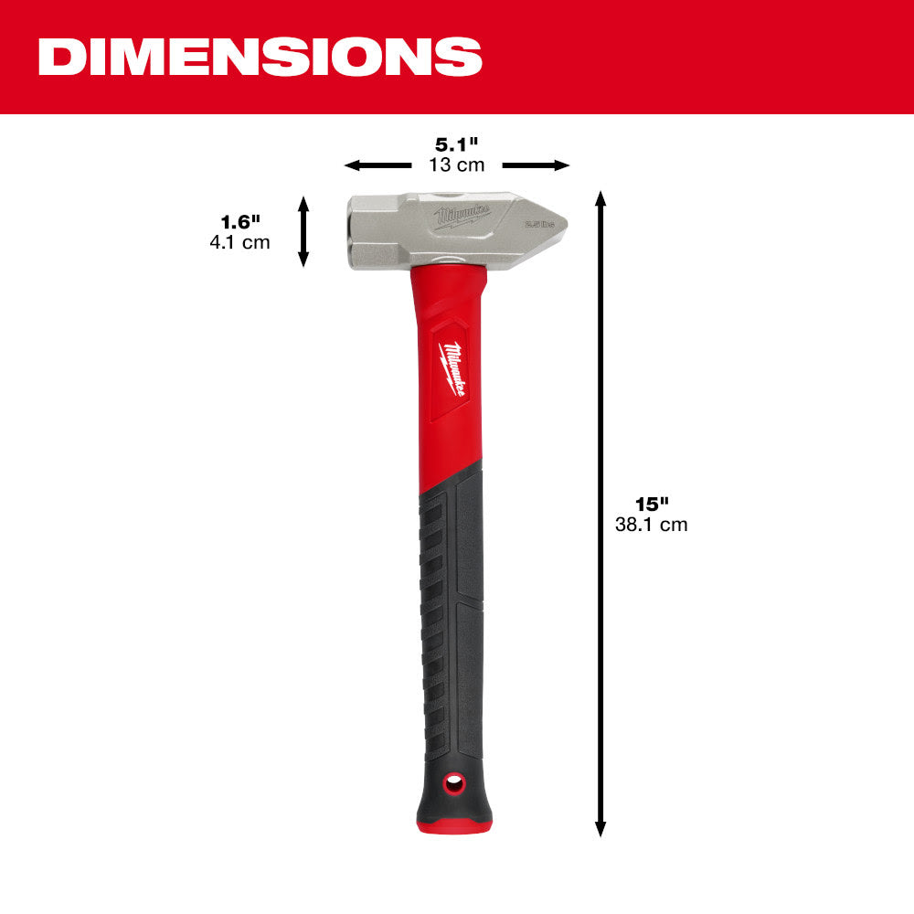 Milwaukee 48-22-9313 2.5lb Fiberglass Cross Peen Hammer