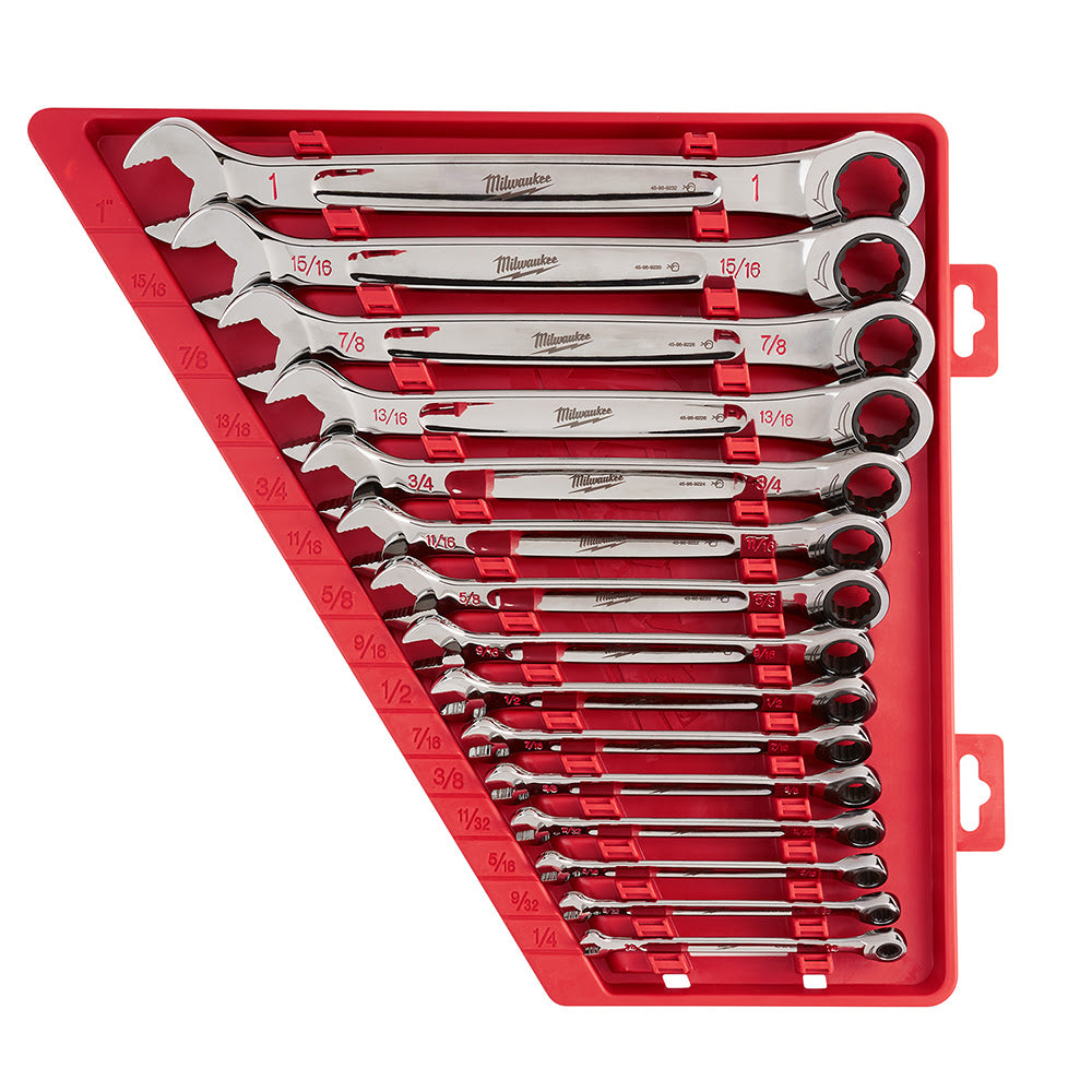 Milwaukee 48-22-9416 15 Piece Ratcheting Combination Wrench Set - SAE