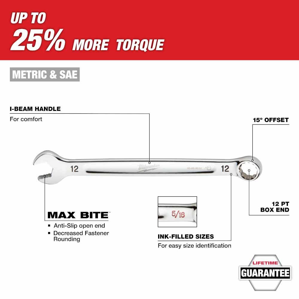 Milwaukee 48-22-9485 30pc Metric & SAE Combination Wrench Set with PACKOUT Organizer