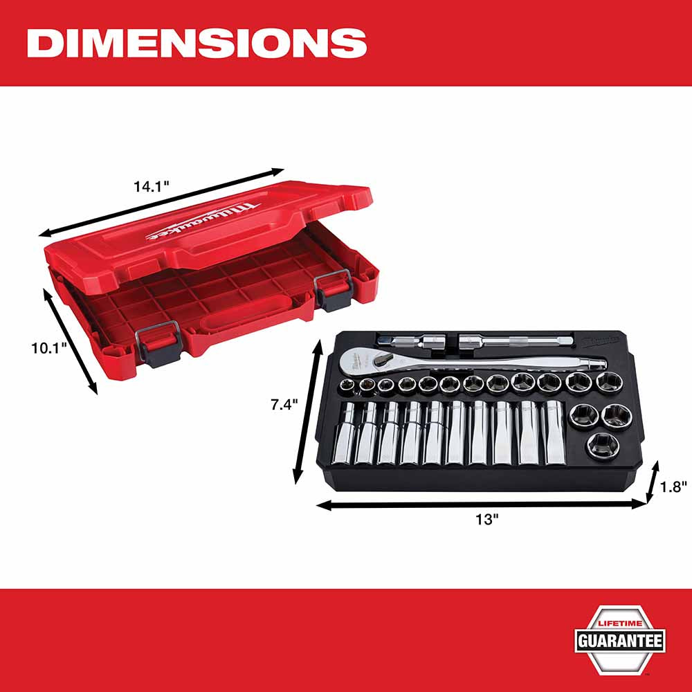 Milwaukee 48-22-9510 28 pc 1/2" Socket Wrench Set – Metric - 4