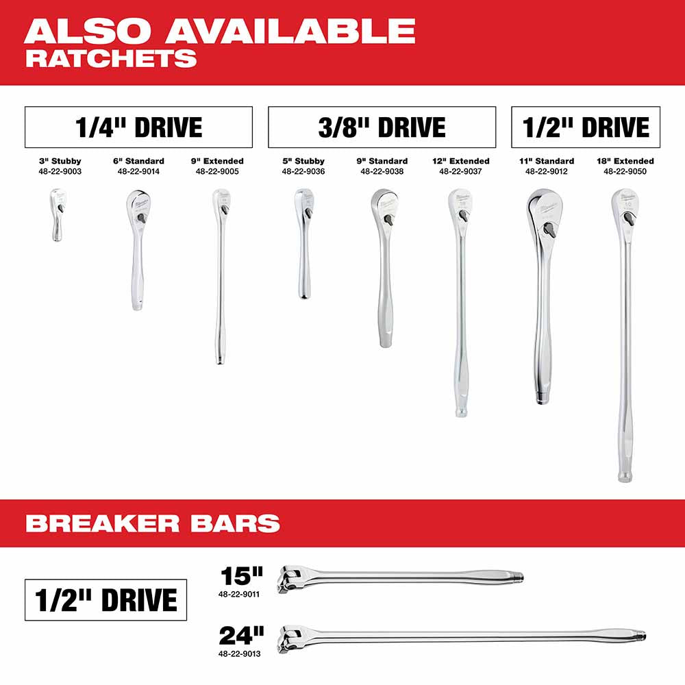 Milwaukee 48-22-9510 28 pc 1/2" Socket Wrench Set – Metric - 11