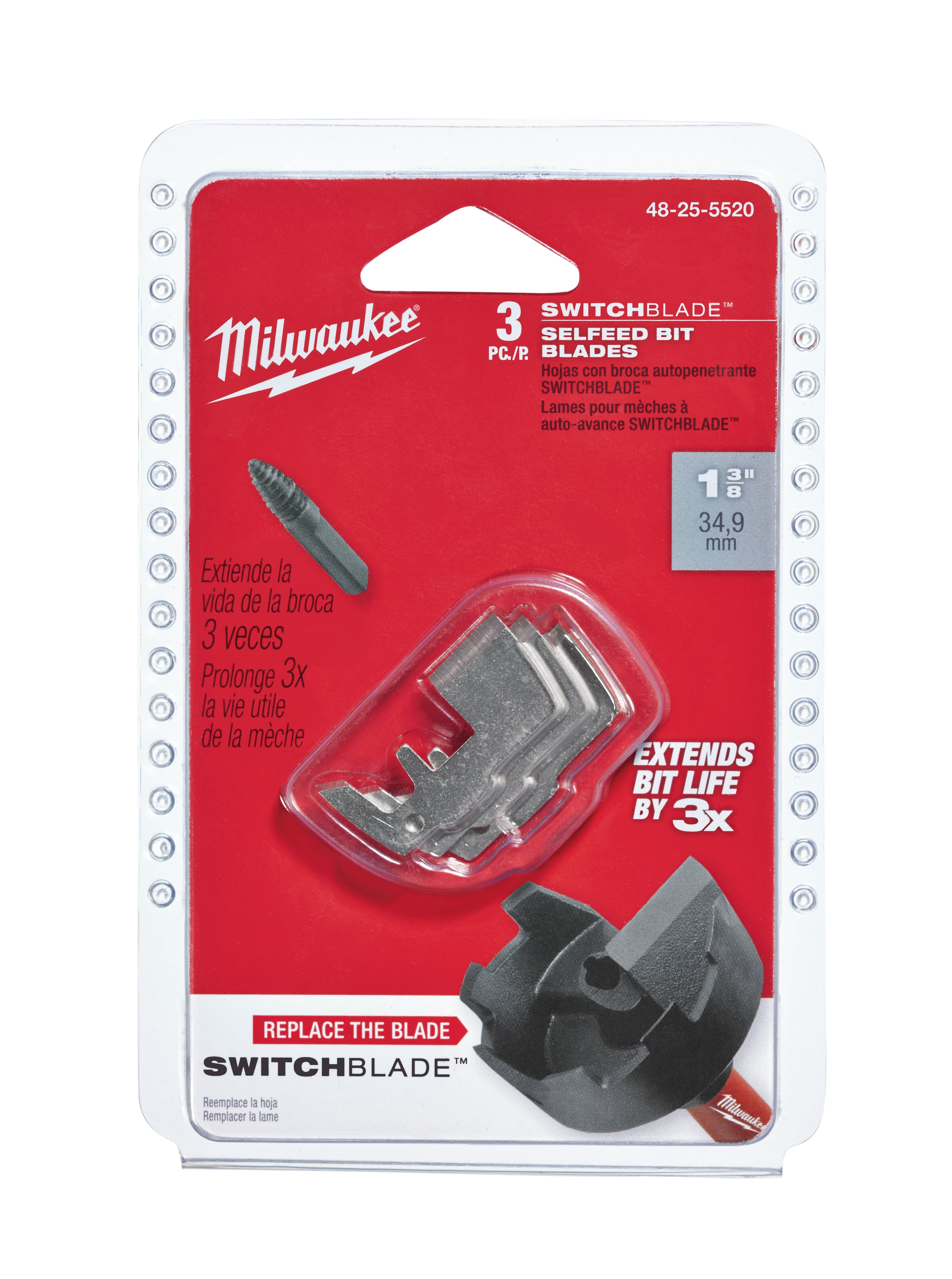 Milwaukee 48-25-5520 1-3/8 in. SwitchBlade™ Replacement Blades (3 Pack)