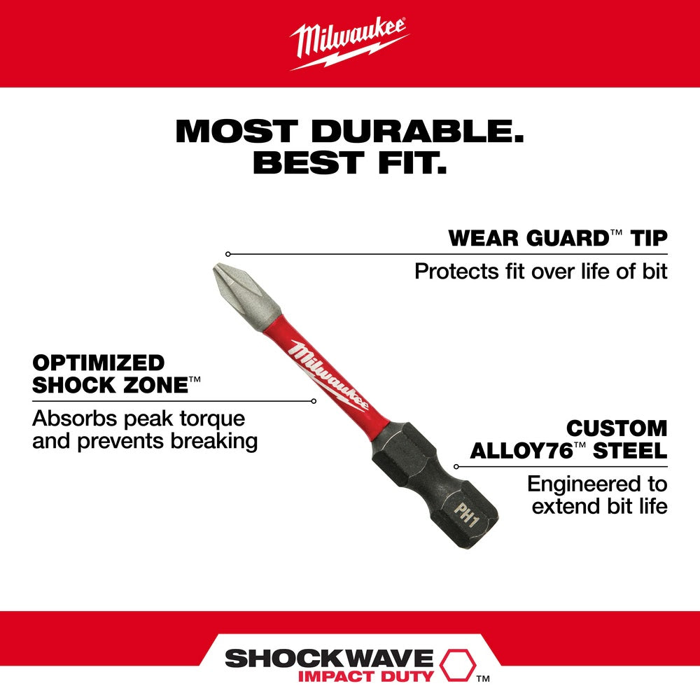 Milwaukee 48-32-4182 SHOCKWAVE™ 2 in. Impact Torx® T10 Power Bits (25 Pack)