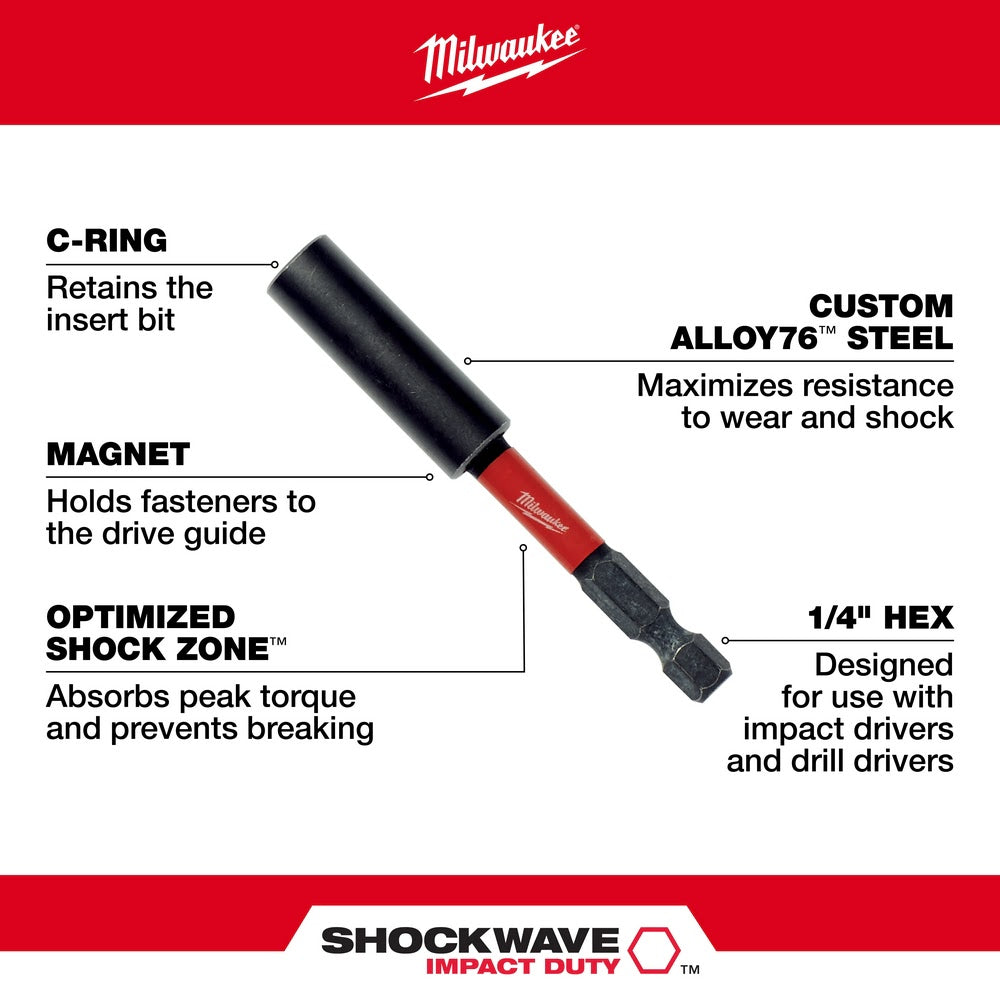 Milwaukee 48-32-4502 SHOCKWAVE Compact Impact Magnetic Bit Holder - 3