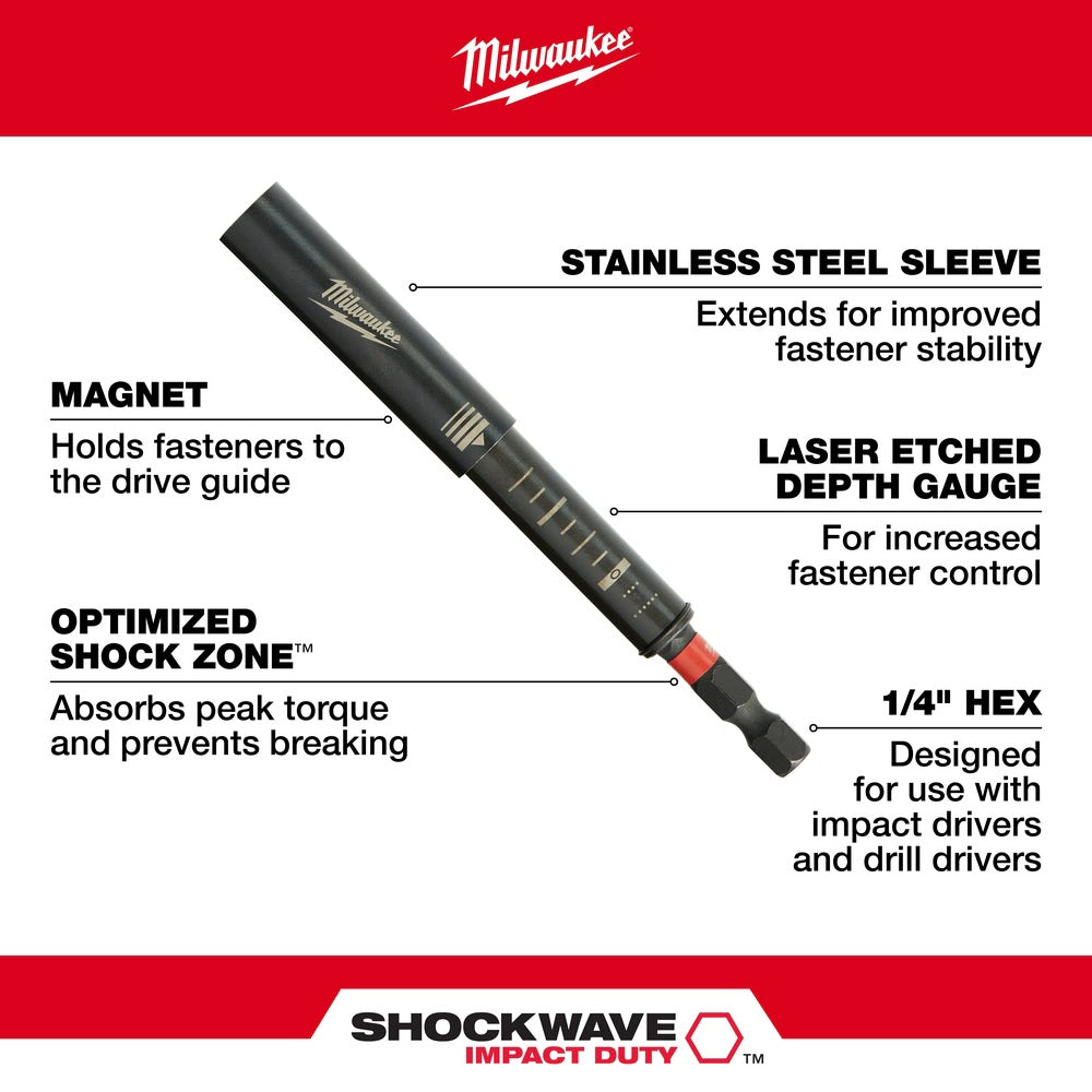 Milwaukee 48-32-4519 SHOCKWAVE 3PC Impact Magnetic Drive Guide Set - 3