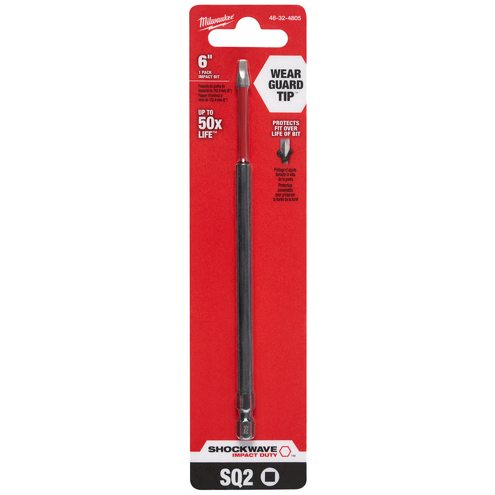 Milwaukee 48-32-4805 SHOCKWAVE 6" SQ2 Impact Bit - 2