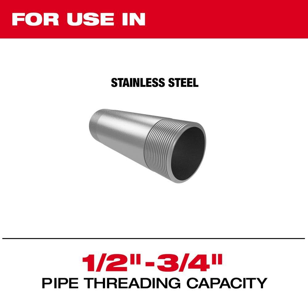 Milwaukee 48-36-1205 1/2"-3/4" High Speed FOR STAINLESS NPT Universal Pipe Threading Dies - 2