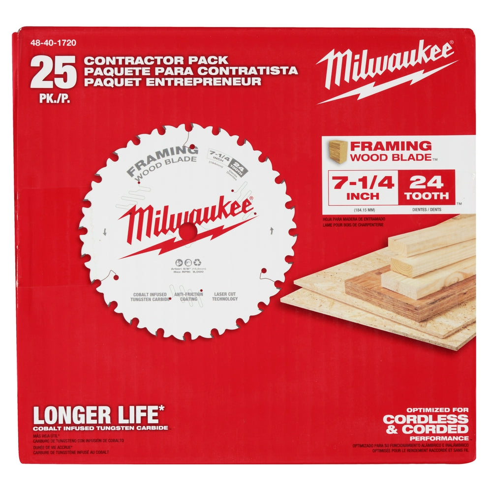 Milwaukee 48-40-1720 7-1/4" 24T Framing Contractor Pack (25PK) - 5