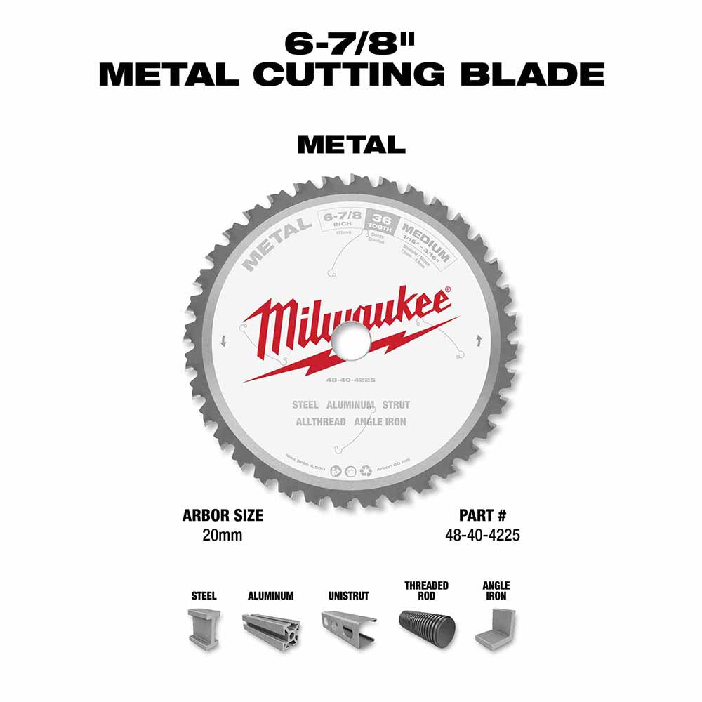 Milwaukee  48-40-4225 6-7/8" 36T METAL CSB, 20MM - 5