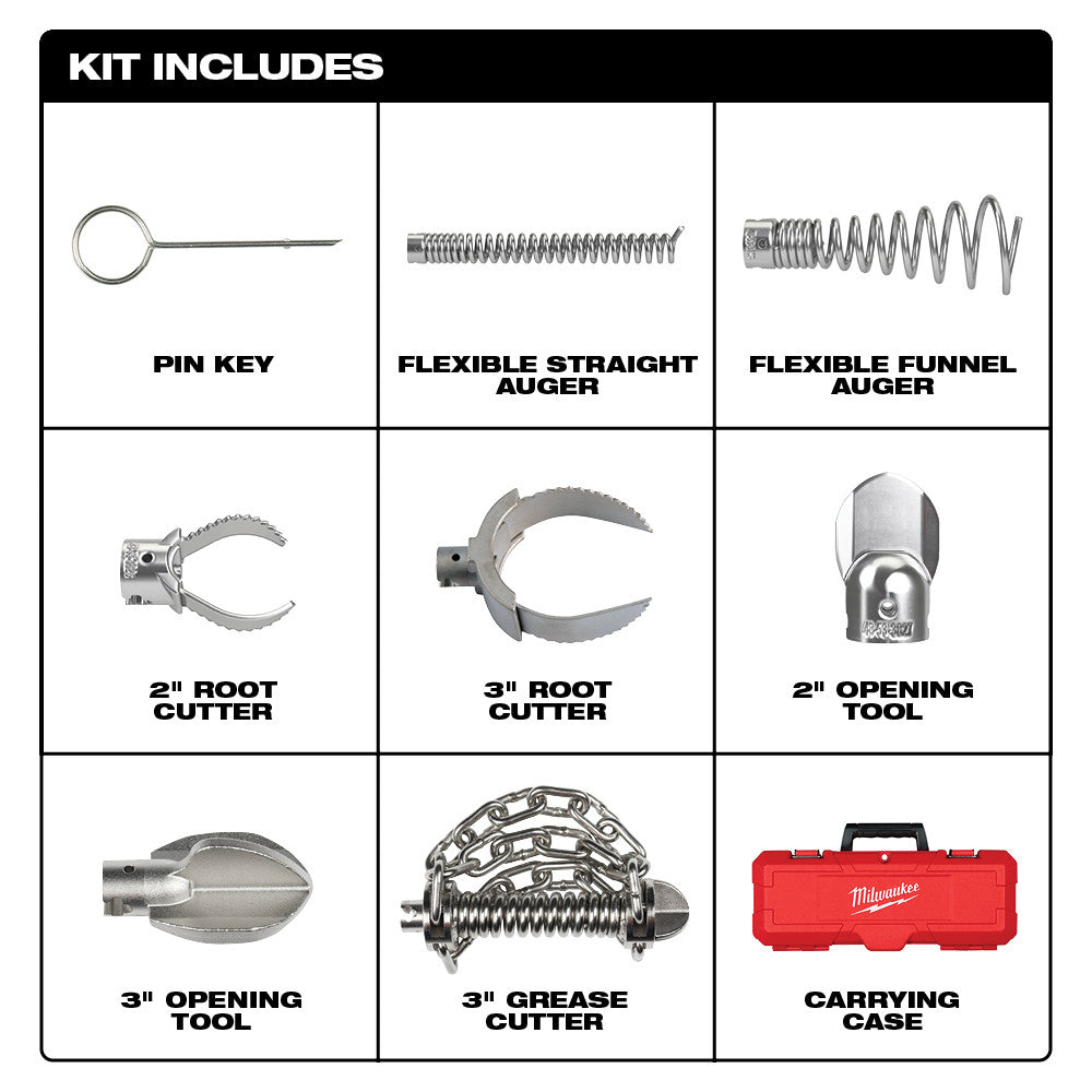 Milwaukee 48-53-3839 2" - 4" Head Attachment Kit For 7/8" Sectional Cable - 3