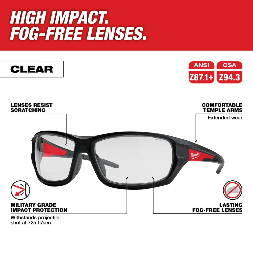 Milwaukee 48-73-2020 Clear High Performance Safety Glasses - 2