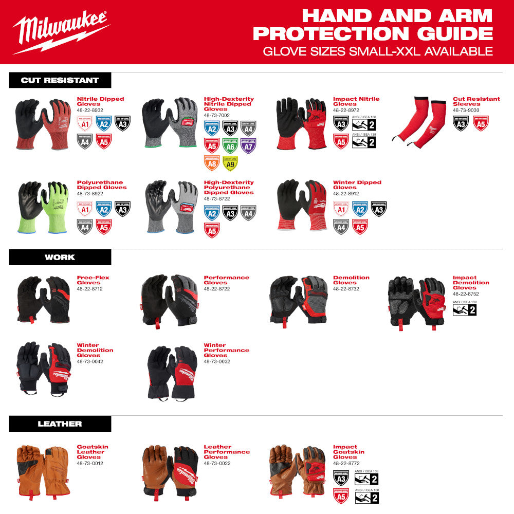 Milwaukee 48-73-7143 Cut Level 4 High-Dexterity Nitrile Dipped Gloves - XL - 9