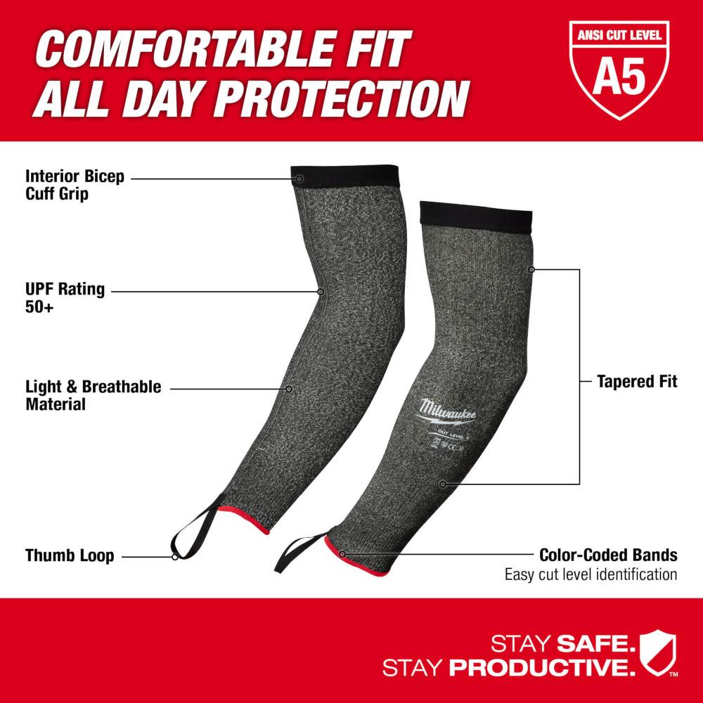 Milwaukee 48-73-9050 16" Cut Level 5 Protective Sleeves - 4