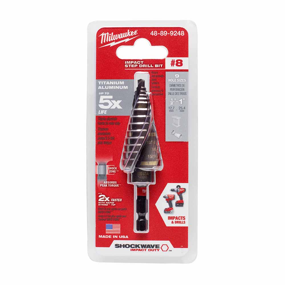 Milwaukee 48-89-9248 SHOCKWAVE Impact Duty Step Bit #8 1/8 - 1" - 13