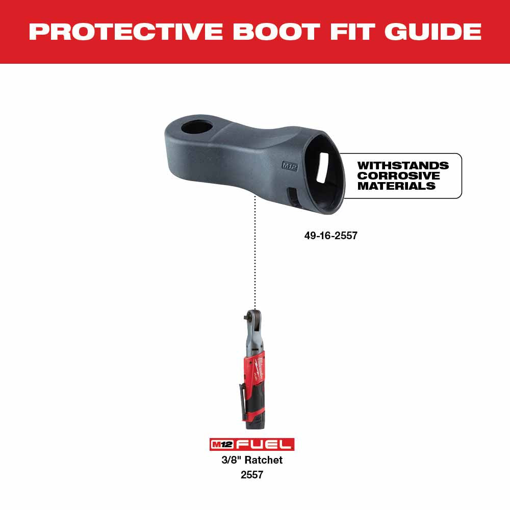 Milwaukee 49-16-2557 M12 Fuel 3/8" Ratchet Protective Boot - 2