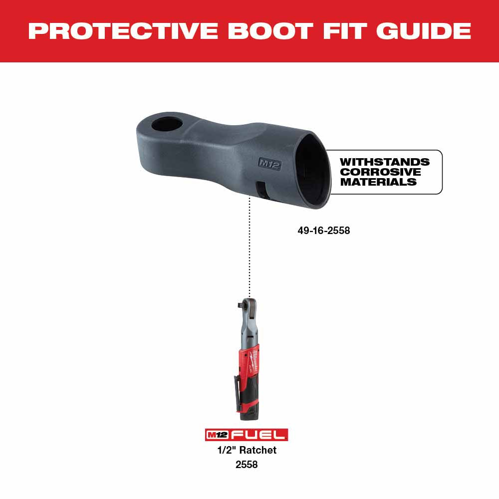 Milwaukee 49-16-2558 M12 Fuel 1/2" Ratchet Protective Boot - 2