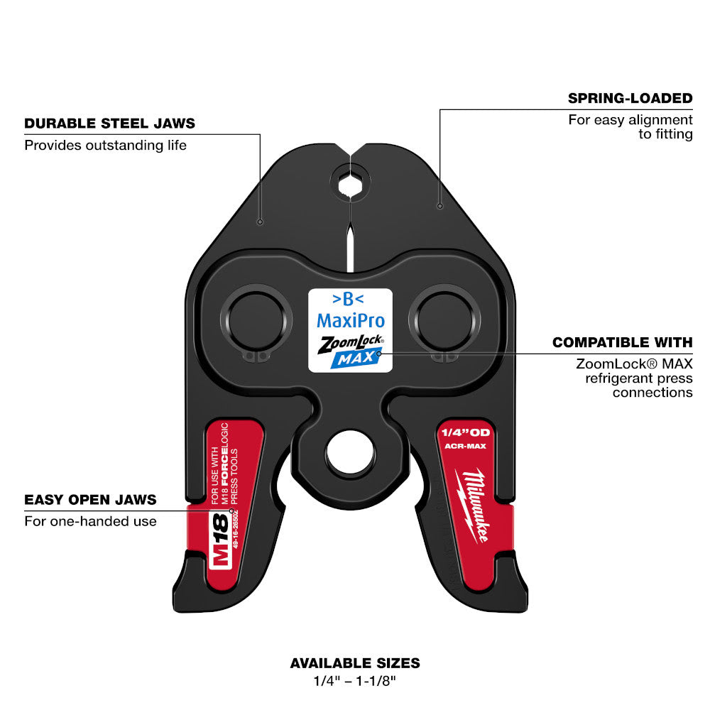 Milwaukee 49-16-2652Z 3/8" ZoomLock MAX Press Jaw for M18 FORCE LOGIC Press Tools