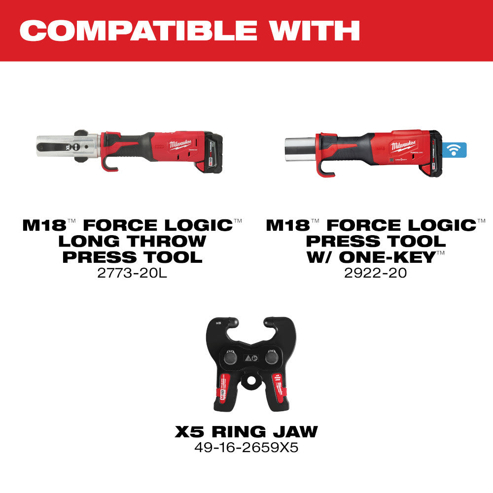 Milwaukee 49-16-2654BX 1-1/2" IPS-P Pivoting Press Ring for M18 FORCE LOGIC Press Tools