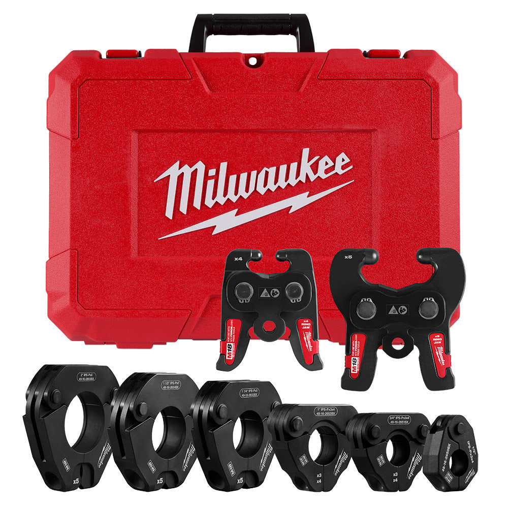 Milwaukee 49-16-2697X 1/2" - 2" IPS-P Pivoting Press Ring Kit for M18 FORCE LOGIC Press Tools