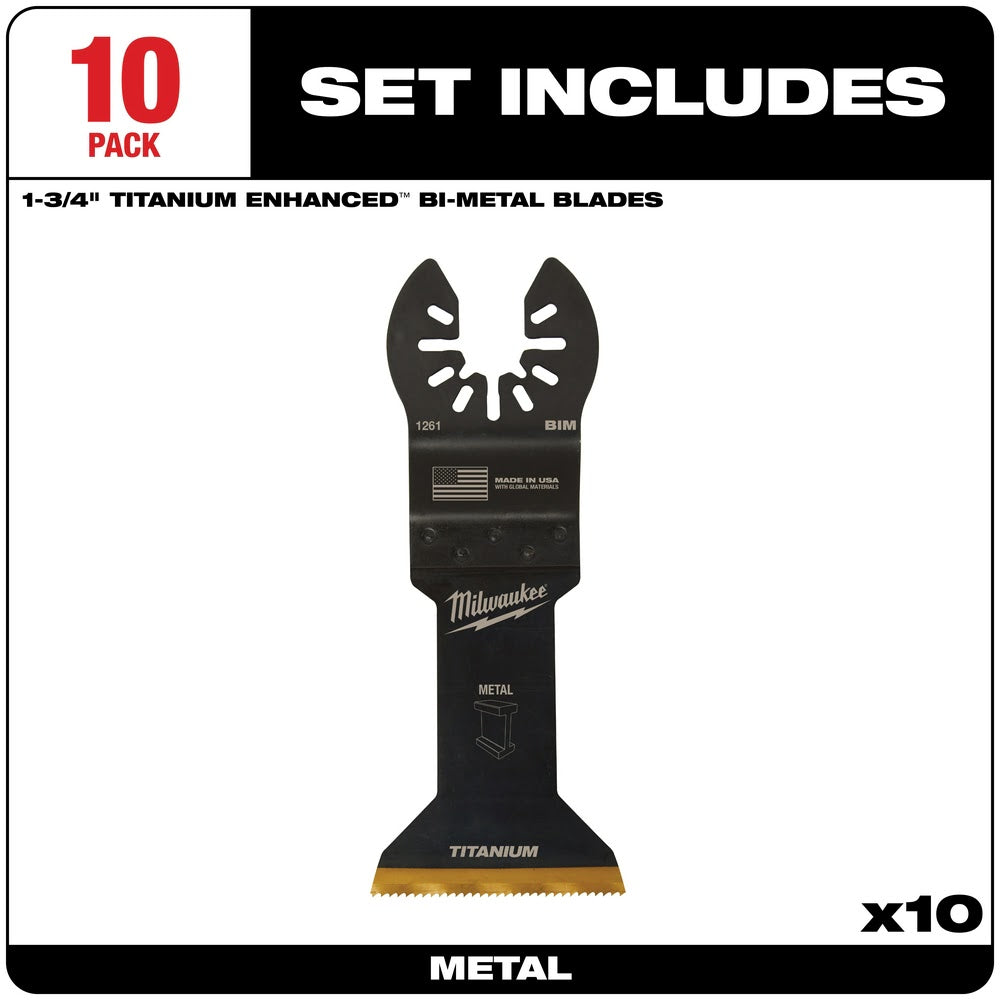 Milwaukee  49-25-1269 Milwaukee® OPEN-LOK™ 1-3/4" TITANIUM ENHANCED BI-METAL METAL BLADES 10PK - 4