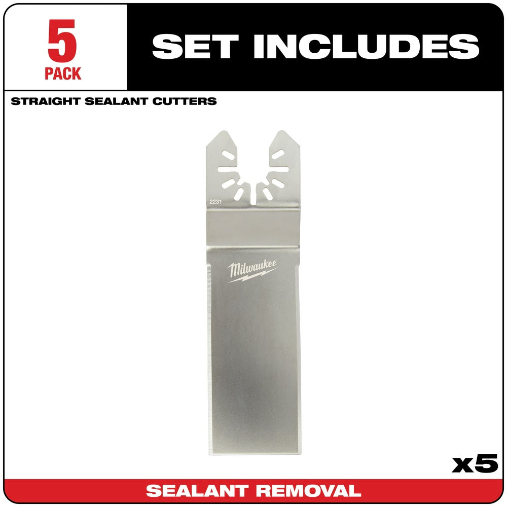 Milwaukee  49-25-2231 Milwaukee® OPEN-LOK™ STRAIGHT SEALANT CUTTING BLADE 5PK - 5