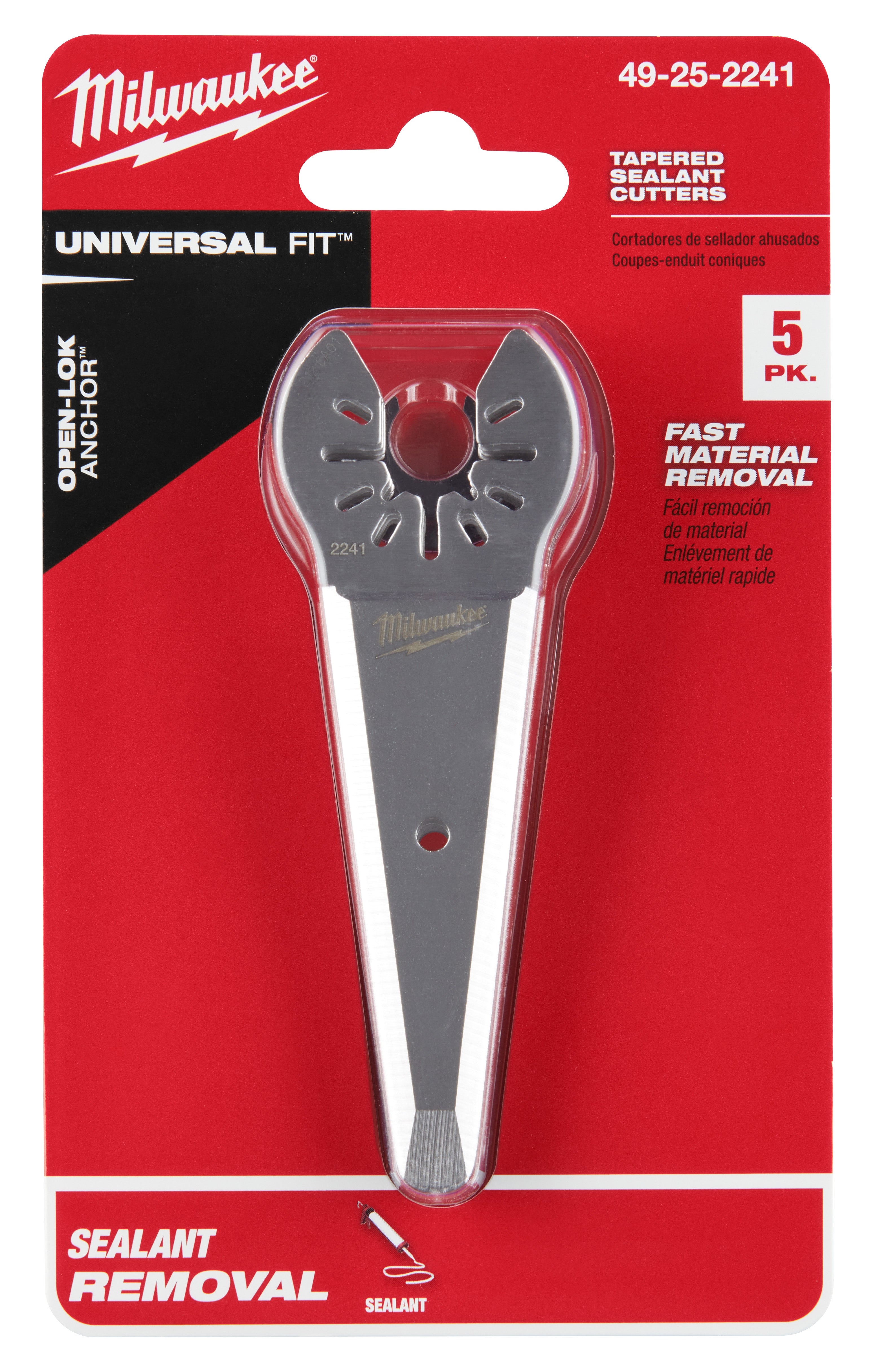 Milwaukee  49-25-2241 Milwaukee® OPEN-LOK™ TAPERED SEALANT CUTTING BLADE 5PK - 2