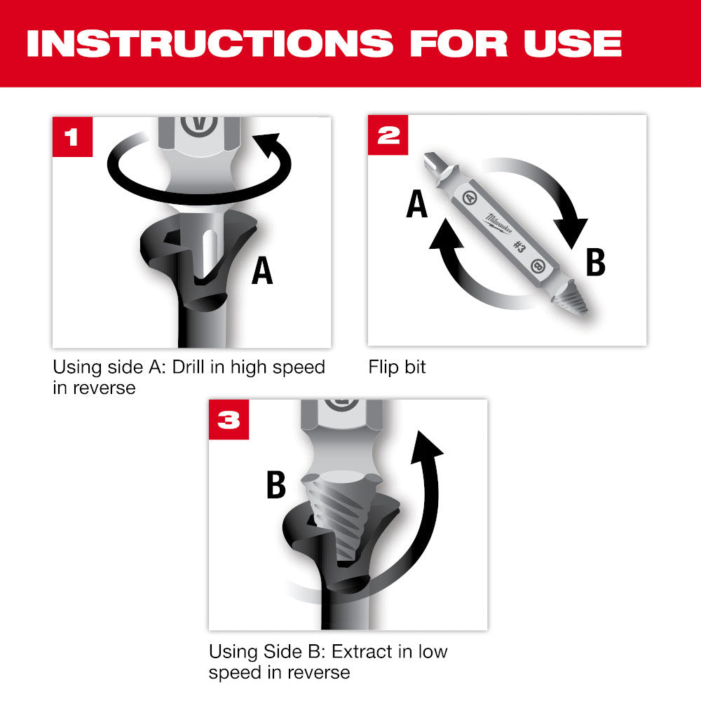 Milwaukee 49-57-9001 M2 Steel Screw Extractor Set 4PC - 6