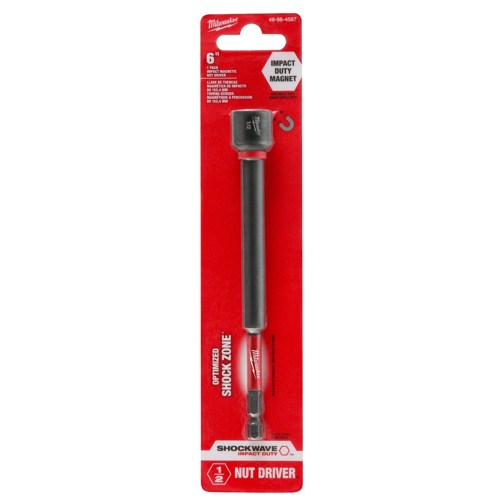 Milwaukee 49-66-4587 SHOCKWAVE Impact Duty 1/2" x 6" Magnetic Nut Driver - 18