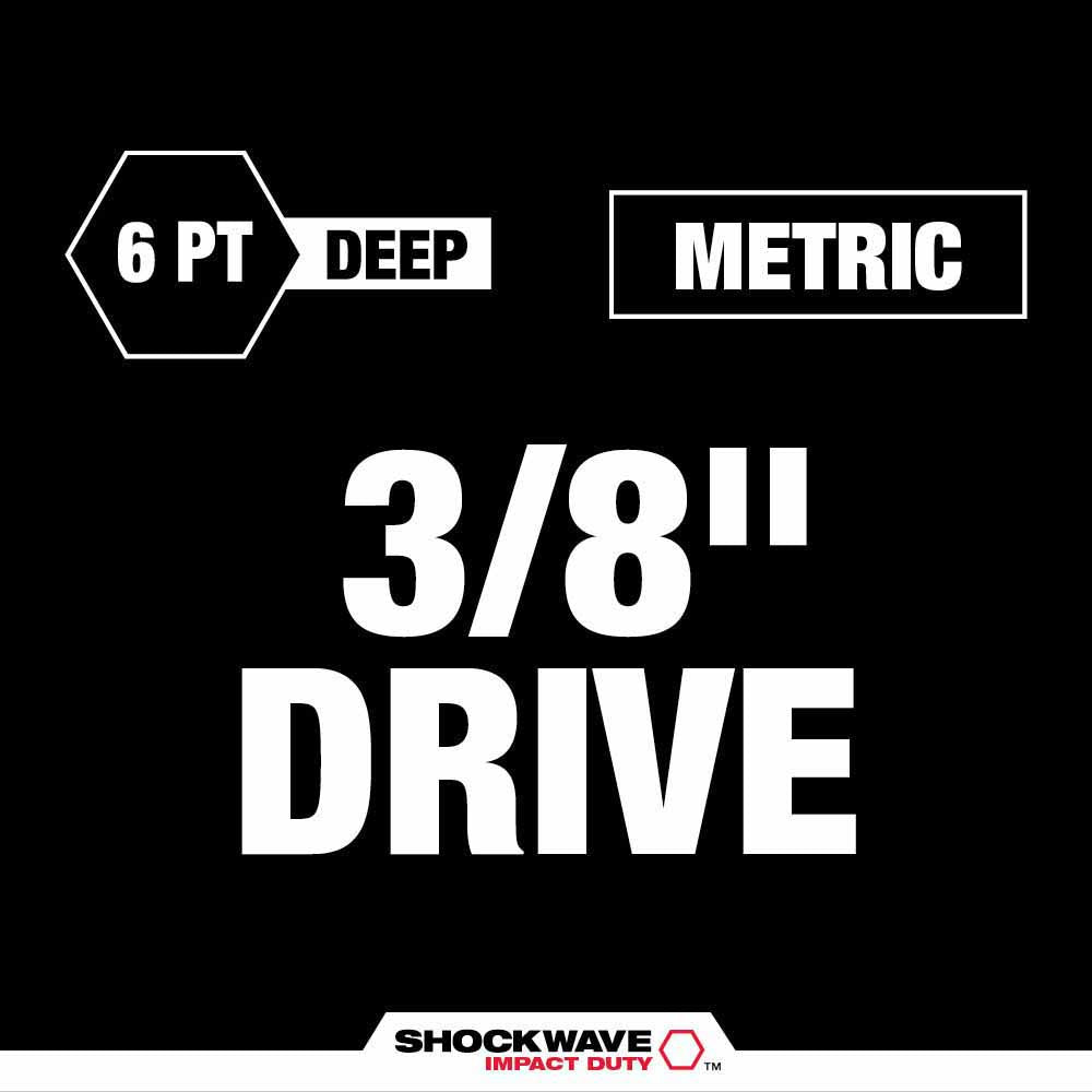 Milwaukee 49-66-6831 Shockwave Impact Duty Socket 3/8" Drice 19-Piece MM Tray Only - 3