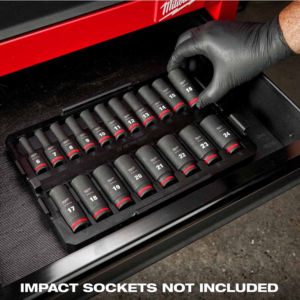 Milwaukee 49-66-6831 Shockwave Impact Duty Socket 3/8" Drice 19-Piece MM Tray Only - 7