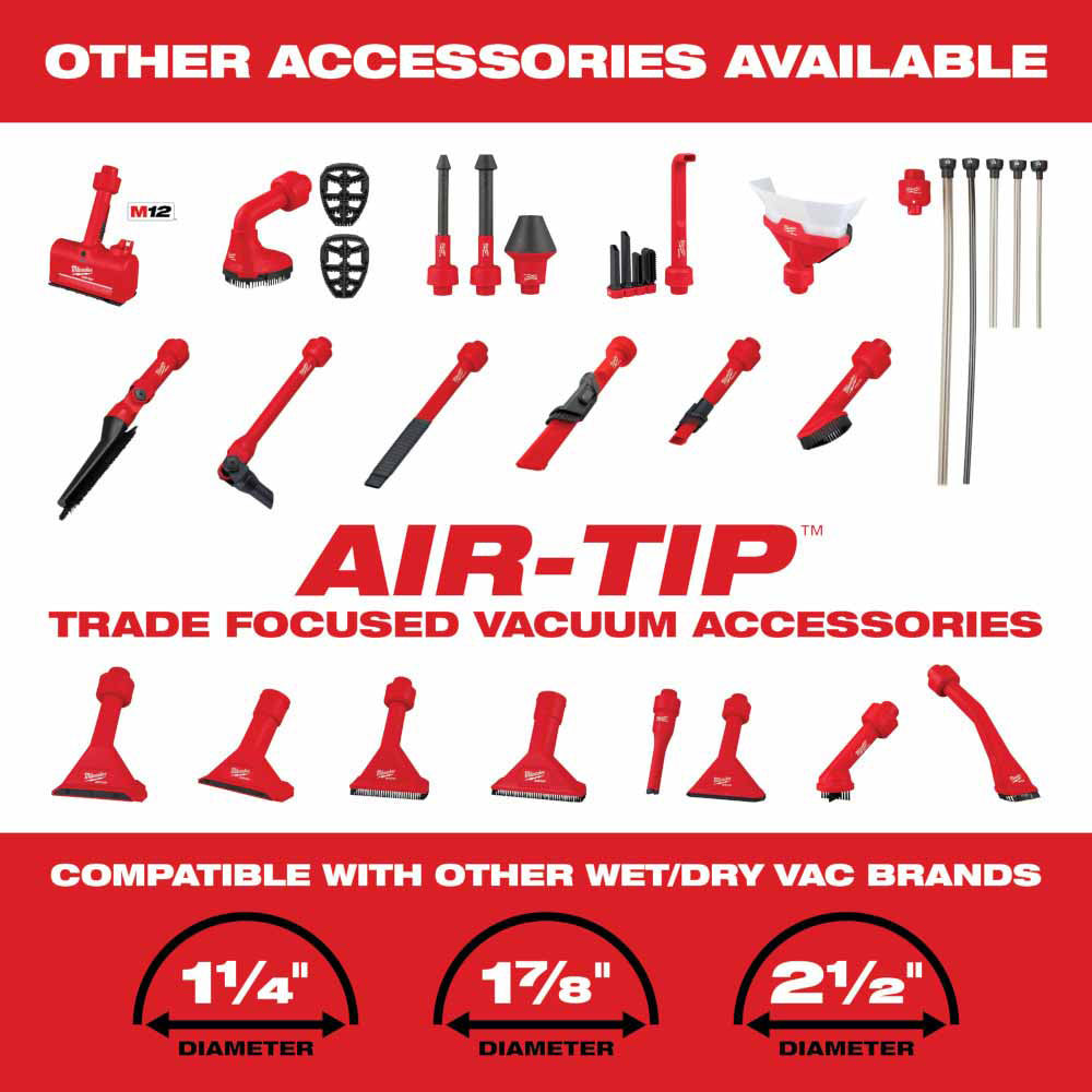 Milwaukee 49-90-2023 AIR-TIP 3-in-1 Crevice and Brush Tool - 6