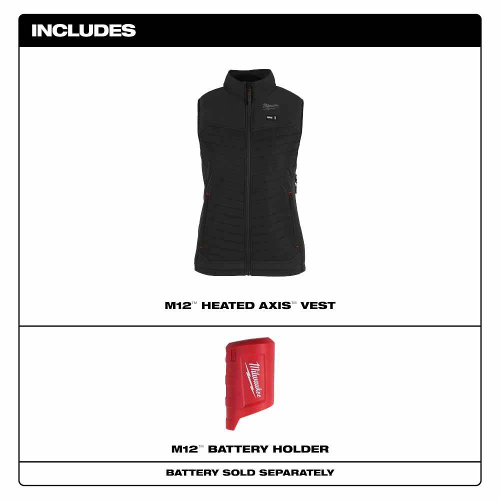 Milwaukee F300B-20 M12 Women's Black Axis Vest Only - 5