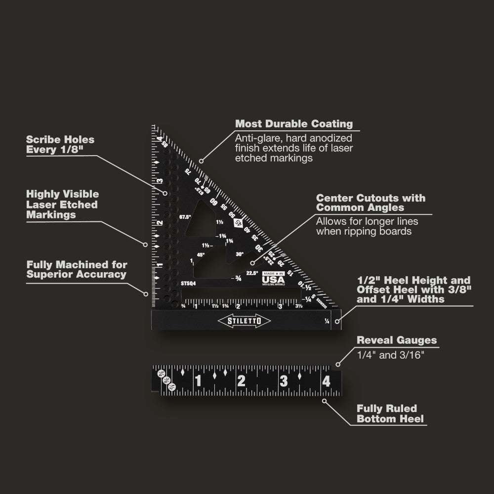 Stiletto STSQ4 4-1/2" Trim Square - 2