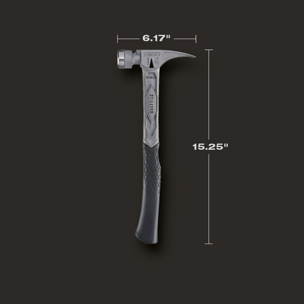 Stiletto TIB14RMC TIBONE 14oz Milled/Curved Titanium Framing Hammer - 3