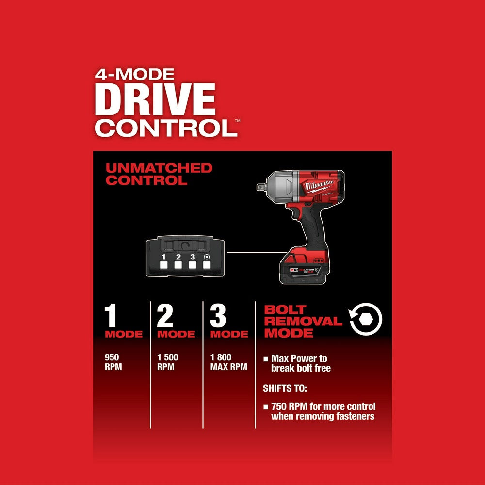 Milwaukee 2766-22 M18 FUEL High Torque 1/2 in. Impact Wrench with Pin  Detent Kit