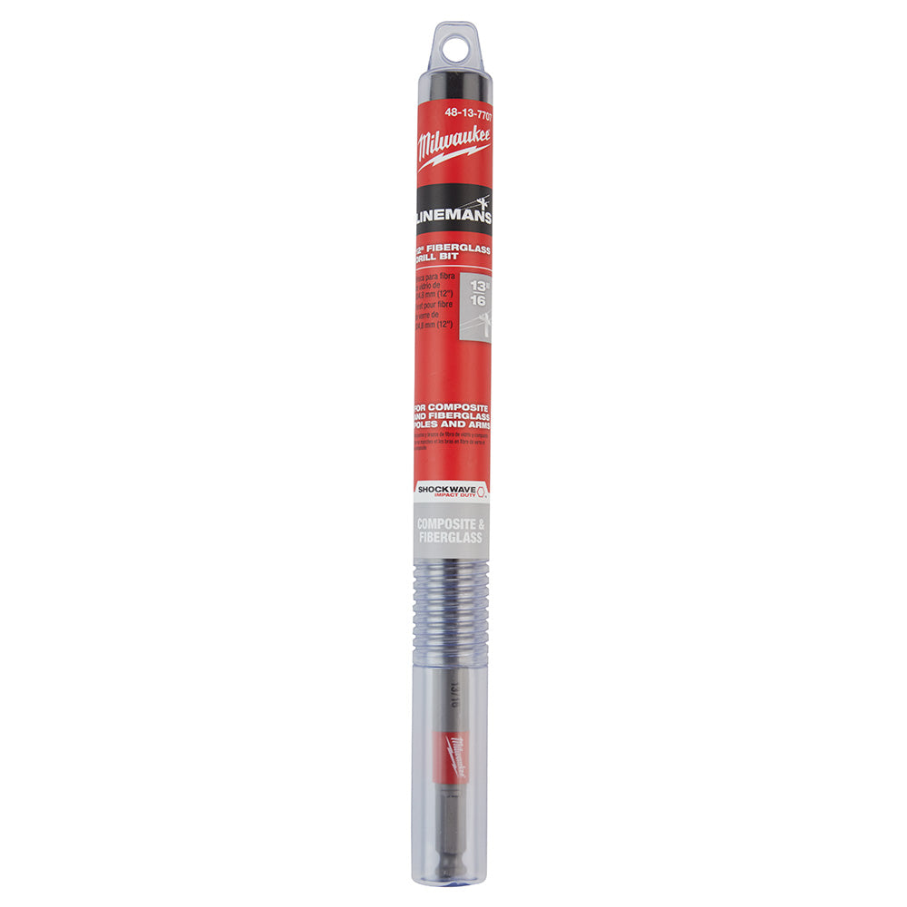 Milwaukee 48-13-7707 13/16" x  12" Shockwave™  Impact Duty™ Lineman's Fiberglass Drill Bit