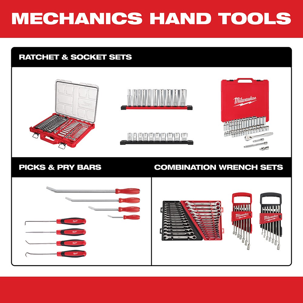 Milwaukee 48-22-9506 7 Piece Ratcheting Combination Wrench Set - Metri
