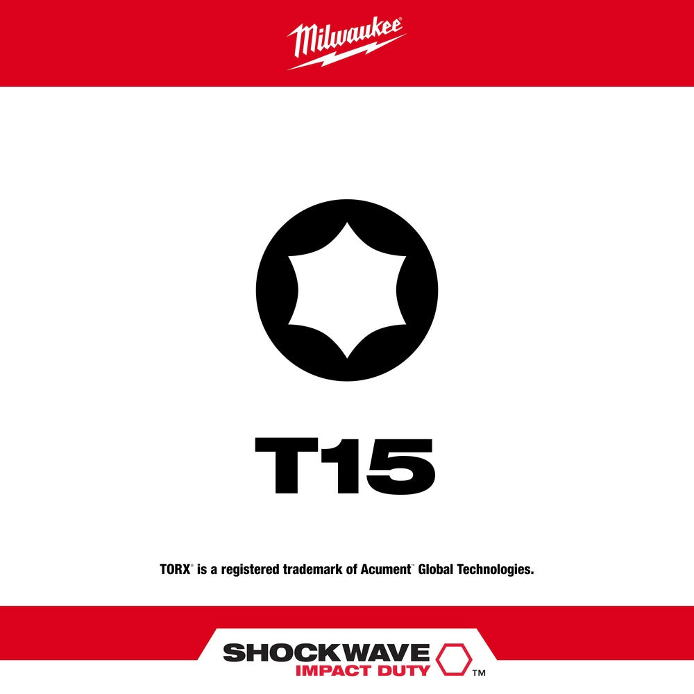 Milwaukee 48-32-4683 Shockwave 2" T15 5PK