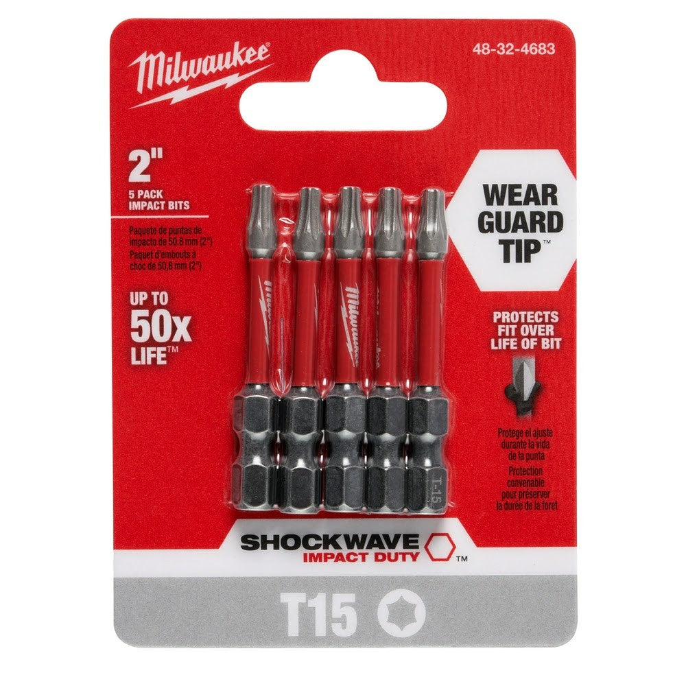 Milwaukee 48-32-4683 Shockwave 2" T15 5PK