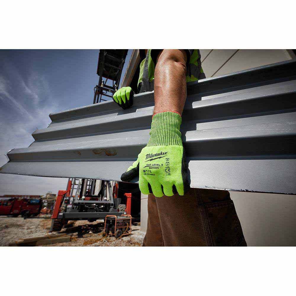 Milwaukee 48-73-8931 High-Visibility Cut Level 3 Polyurethane Dipped Gloves  Medium