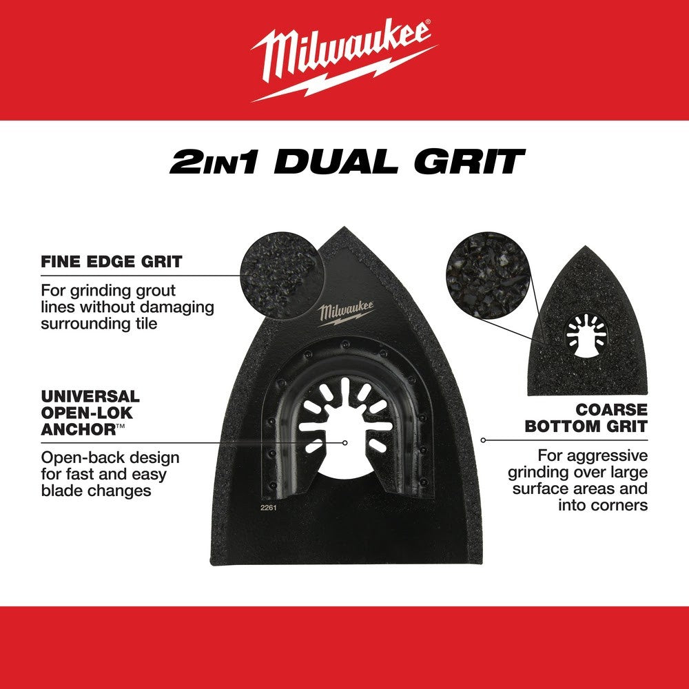 Milwaukee Universal Fit OPEN-LOK Diamond MAX Diamond Grit Grout Removal  Multi-Tool Blade 1 PK 49-25-2272